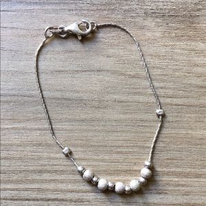 .925 Sterling Silver Stardust Beaded Bracelet